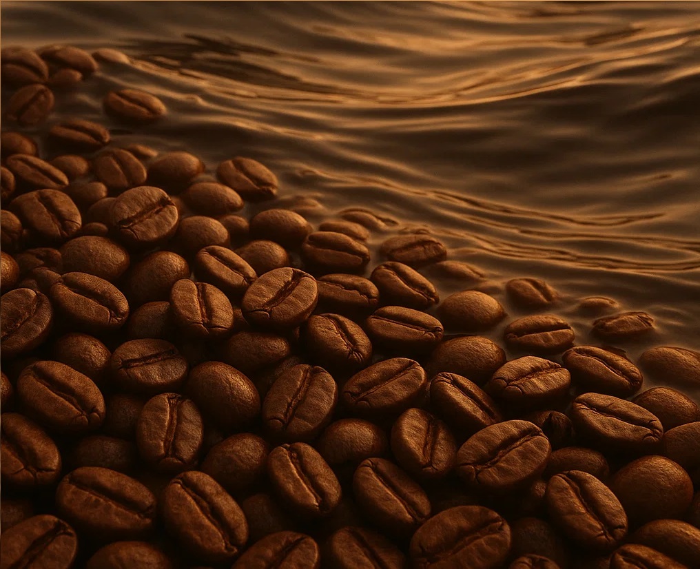 marketer coffee background ocean with coffe